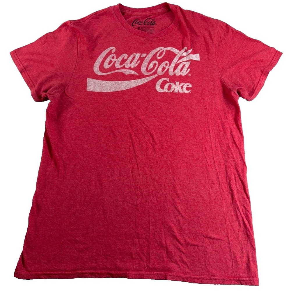 Coca Cola Coke T Shirt Red‎ Logo Graphic Mens Medium Short Sleeve Classic Tee